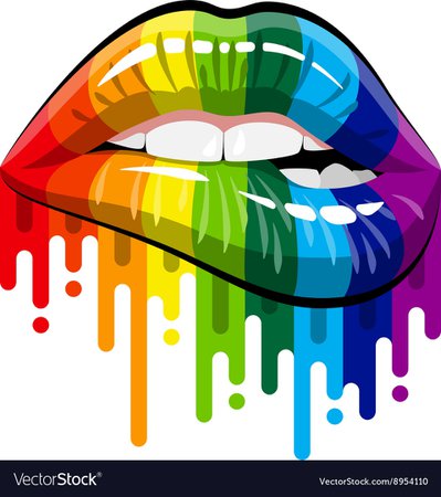 Rainbow color lips Royalty Free Vector Image - VectorStock