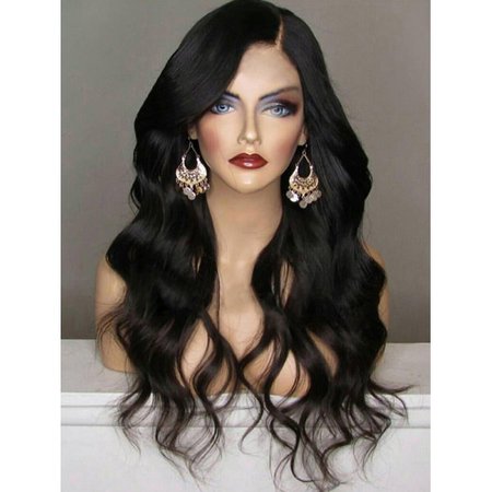 Wholesale Long Side Part Shaggy Wavy Synthetic Wig Black Online. Cheap Party Shirt And Party Blouse on Rosewholesale.com