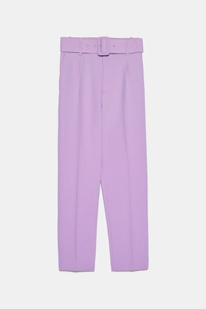 HIGH - WAISTED BELTED PANTS | ZARA Canada