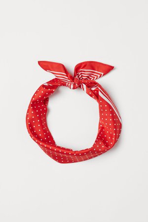 Patterned Scarf - Bright red/dotted - Ladies | H&M CA