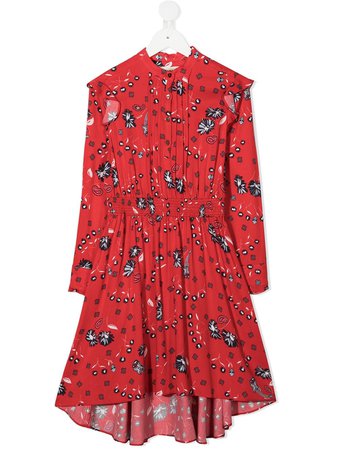 Shop red Zadig & Voltaire Kids floral shirt dress with Express Delivery - Farfetch
