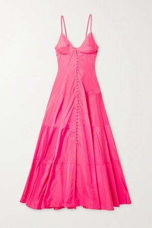 Bright pink Manosque tiered taffeta maxi dress | Jacquemus | NET-A-PORTER