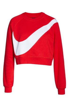 Nike Sportswear Swoosh Cropped Crewneck Sweatshirt | Nordstrom
