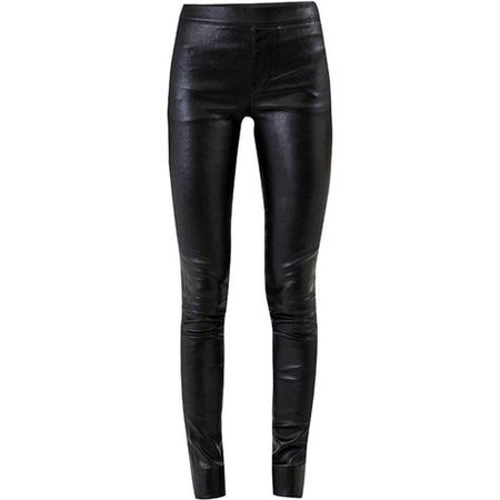 Black Leather Stretch Pants
