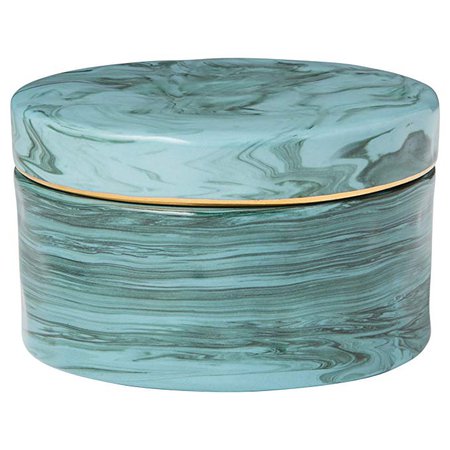 Amazon.com: Rivet Mid Century Modern Decorative Marble Jewelry Box - 4 x 2 Inch, Blue: Home & Kitchen