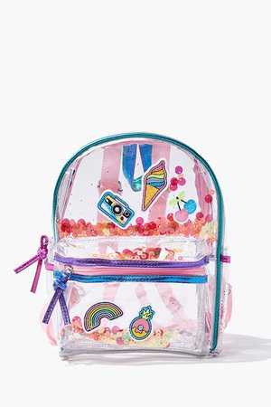 Girls Transparent Sequin Backpack (Kids) | Forever 21