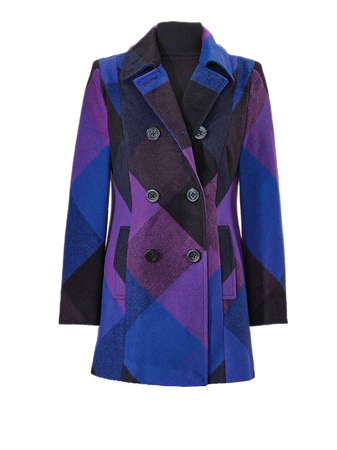 multicolor coat blue black purple coats fall winter