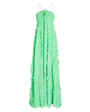 Alexis Sole Appliquéd Maxi Dress In Green | INTERMIX®