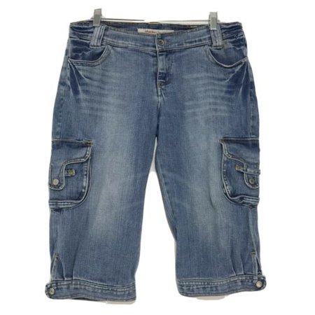 Mossimo Denim RETRO Cargo Capri Jeans Womens 12 Long Shorts Medium Blue CUTE | eBay