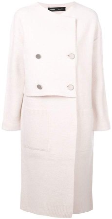 oversized buttoned-up coat