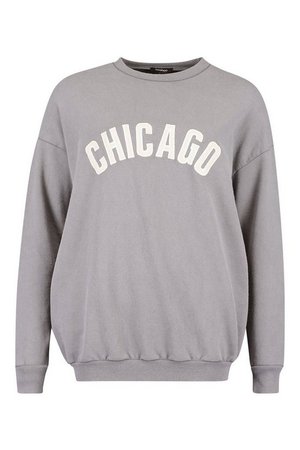 Chicago Washed Sweatshirt | boohoo