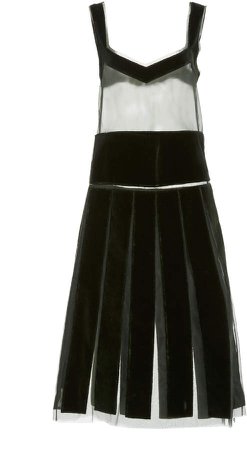 Marina Moscone Semi-Sheer Silk-Blend Dress