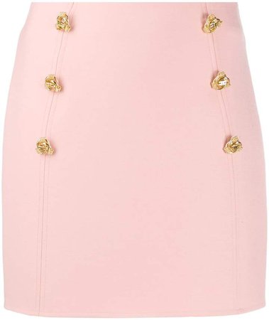 slim-fit button-embellished skirt