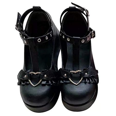 GERULATA Women's Harajuku Lolita Shoes Goth Mary Janes Platform Shoes Cosplay Dress T-Strap Pumps Shoes - Google Search