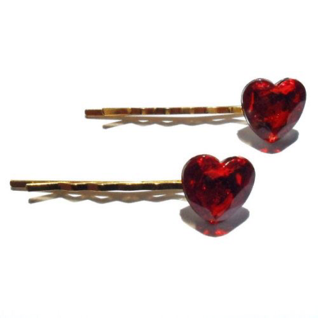 heart hair clips