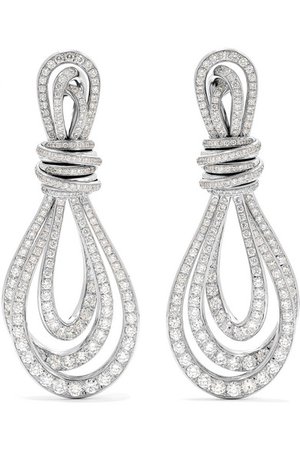 de GRISOGONO | Allegra 18-karat white gold diamond earrings | NET-A-PORTER.COM