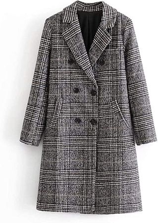Amazon.com: 2020 Autumn Winter Women Tweed Coat hound-tooth check Plaid Casual Women Jacket : Clothing, Shoes & Jewelry
