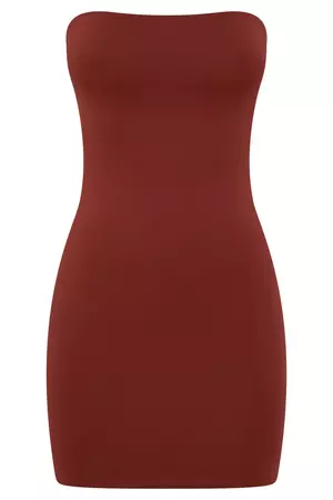 Stella Strapless Mini Dress - Cherry Chocolate - MESHKI