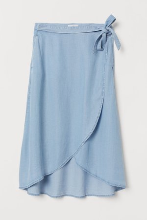 Wrap-front Skirt - Light blue - Ladies | H&M US