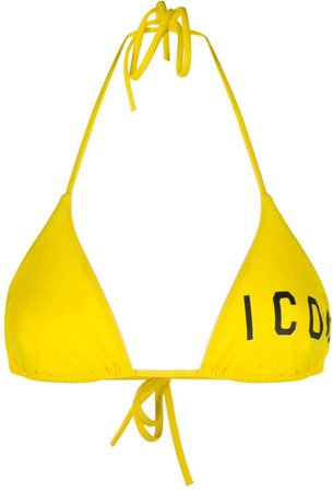 Beachwear printed logo bikini top