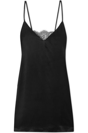 Cami NYC | The Thalia lace-paneled silk-charmeuse mini dress | NET-A-PORTER.COM