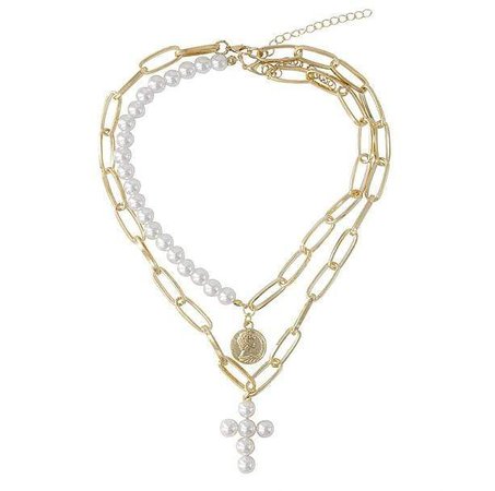 Pearl Cross Necklace | Aesthetic Chokers and Necklaces