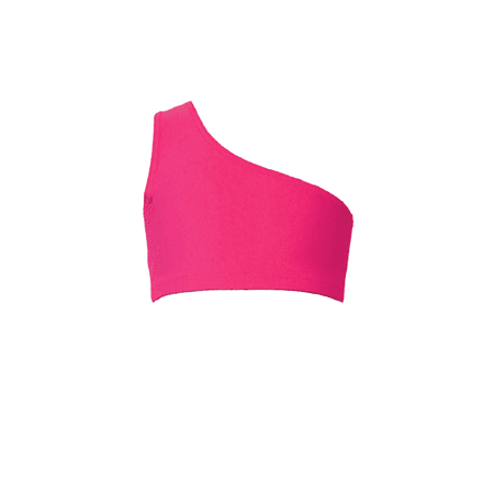 One Shoulder Hot Pink Crop Top