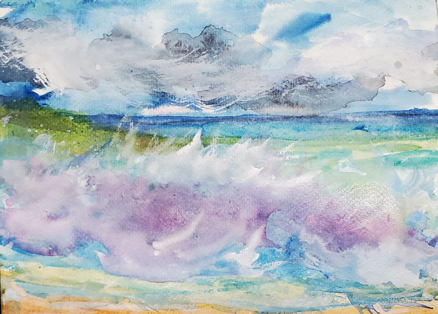 Greg Pritchett art watercolor painting ocean