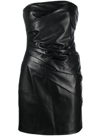 Manokhi Leather Strapless Mini Dress - Farfetch