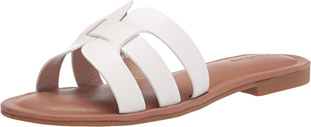 Amazon.com: The Drop Women's Monika Flat H-Band Slide Sandal, White, 11 : Clothing, Shoes & Jewelry