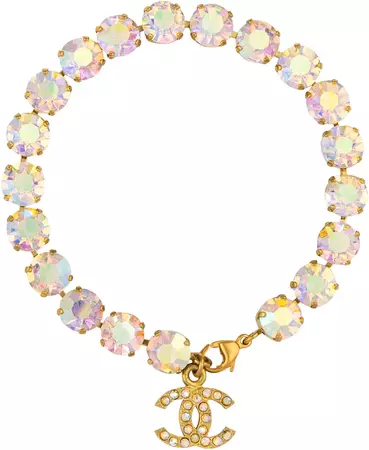 Chanel Spring 1995 Swarovski Crystal Logo Bracelet | EL CYCER
