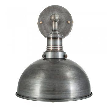 Vintage Industrial Style Dark Pewter 8 Inch Dome Lamp Shade