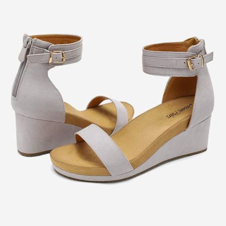 Amazon.com | DREAM PAIRS Women's Open Toe Buckle Ankle Strap Platform Wedge Sandals | Platforms & Wedges