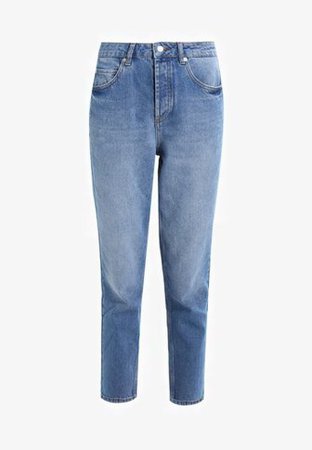 Selected Femme HIGH RISE MOM WHITE WEAVE - Jeans Relaxed Fit - light blue denim - Zalando.dk