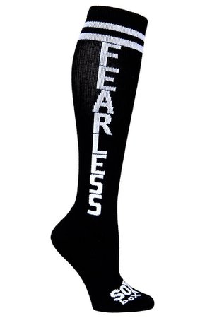 Fearless Black Athletic Knee High Socks- The Sox Box