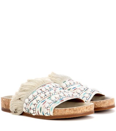 Embellished slip-on sandals