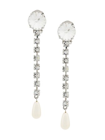 Shop Miu Miu crystal pearl drop earrings with Express Delivery - FARFETCH