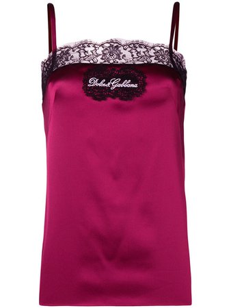 $859 Dolce & Gabbana Lace Trimmed Camisole - Buy Online - Fast Delivery, Price, Photo