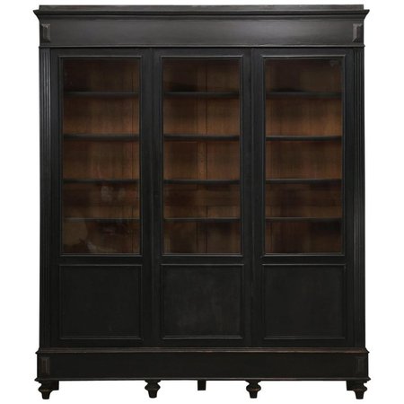 Antique French Ebony Bookcase, in Its Original Finish For Sale at 1stdibs
