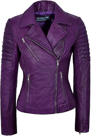Ladies Real Leather Jacket Stylish Fashion Designer Soft Biker Motorcycle Style 9334 at Amazon Women's Coats Shop