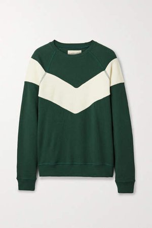 The Sherpa Fleece-paneled Cotton-jersey Sweatshirt - Green