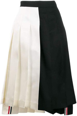 two-panel pleated mini skirt