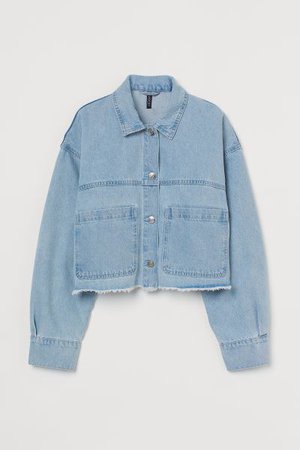 Twill Crop Jacket - Light denim blue - Ladies | H&M US