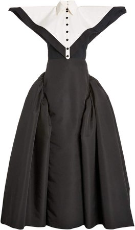 Christian Siriano Extended Shoulder Gown With Train