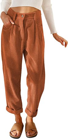 Acelitt Womens High Waisted Straight Leg Corduroy Pants with Pockets, XS-XL at Amazon Women’s Clothing store
