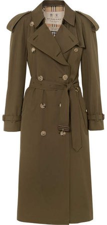 The Westminster Long Cotton-gabardine Trench Coat - Army green