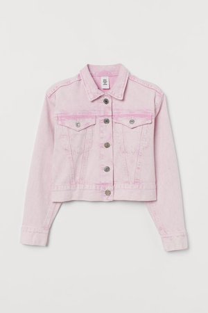 Cropped Denim Jacket - Light pink/washed - Kids | H&M US