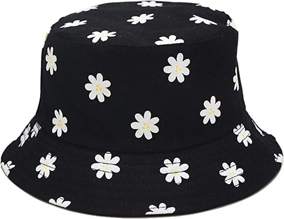 Mashiaoyi Unisex Print Double-Side-Wear Reversible Bucket Hat Small Flower Black at Amazon Women’s Clothing store