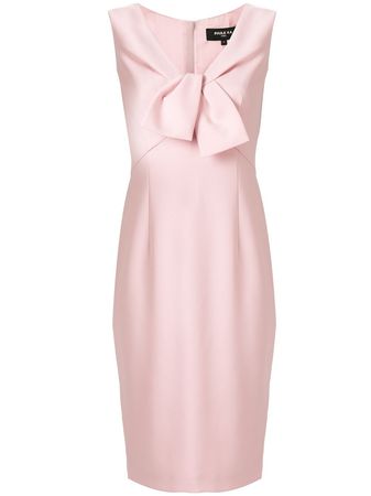 Pink Paule Ka Fitted V-Neck Bow Detail Dress | Farfetch.com