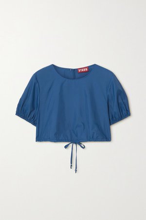 Prato Cropped Recycled Shell Top - Blue